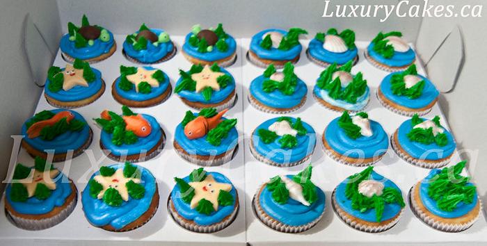 Under the sea themed cupcakes