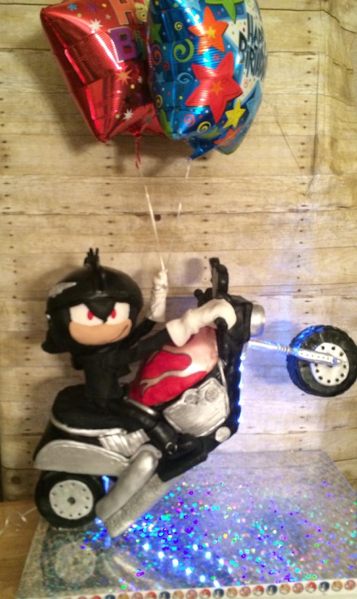 Black shadow motorcycle motor bike cake