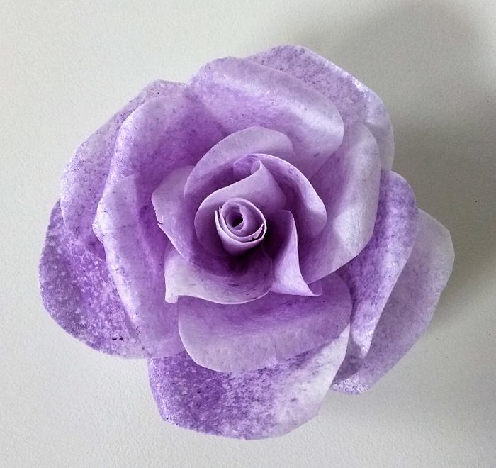Purple wafer paper rose