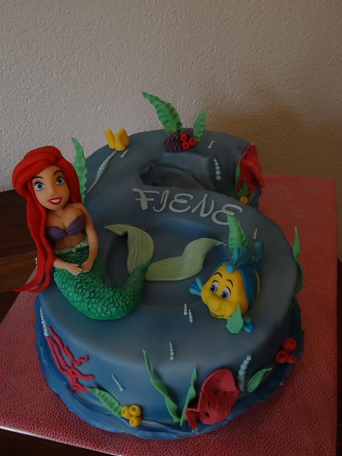 Little Mermaid number 6 cake