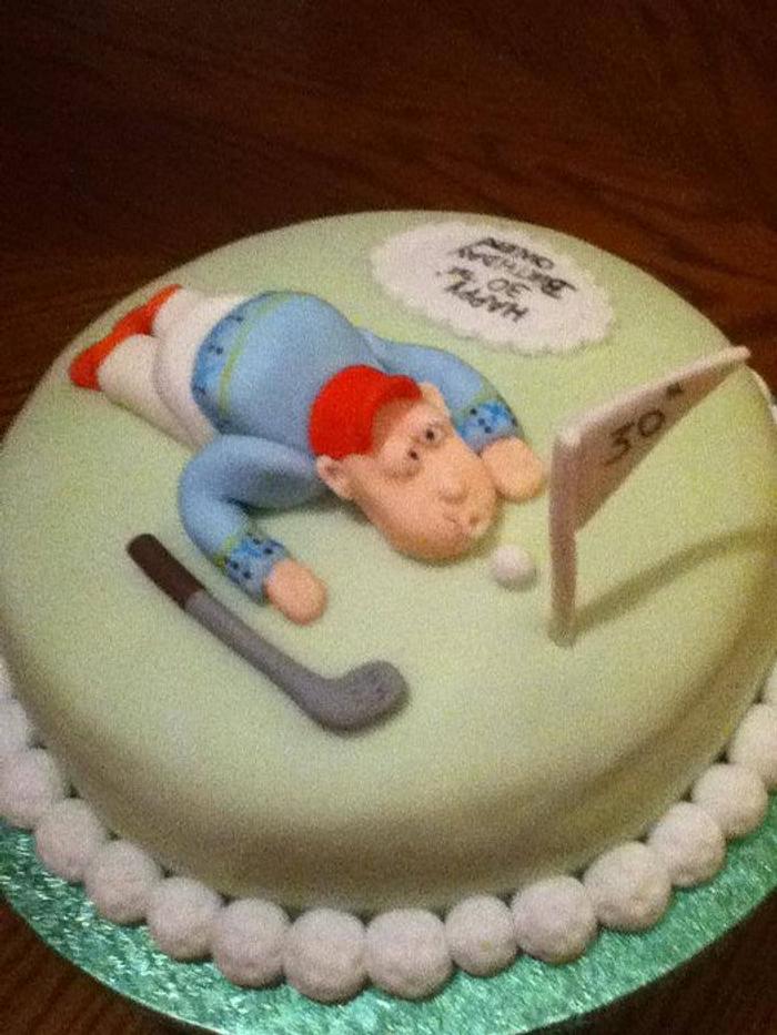 lazy golfer 30th birthday cake