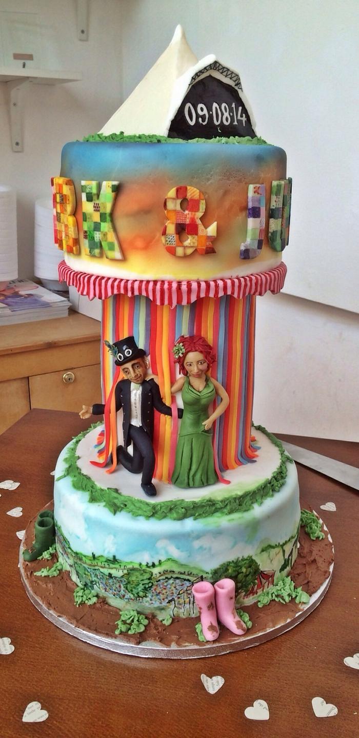 Festival themed wedding cake