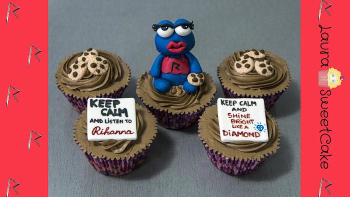 'Cookie Monster as Rihanna' Cupcakes