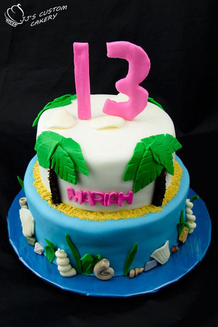 Hawaiian 13th Birthday Cake