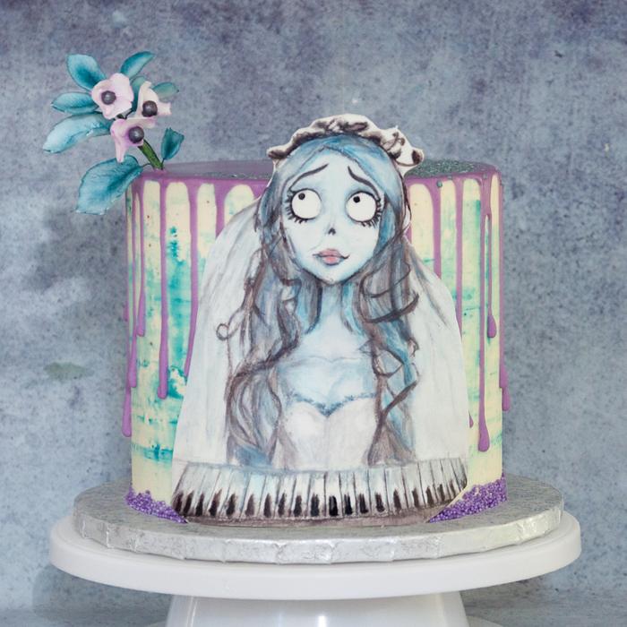 Corpse bride drip cake