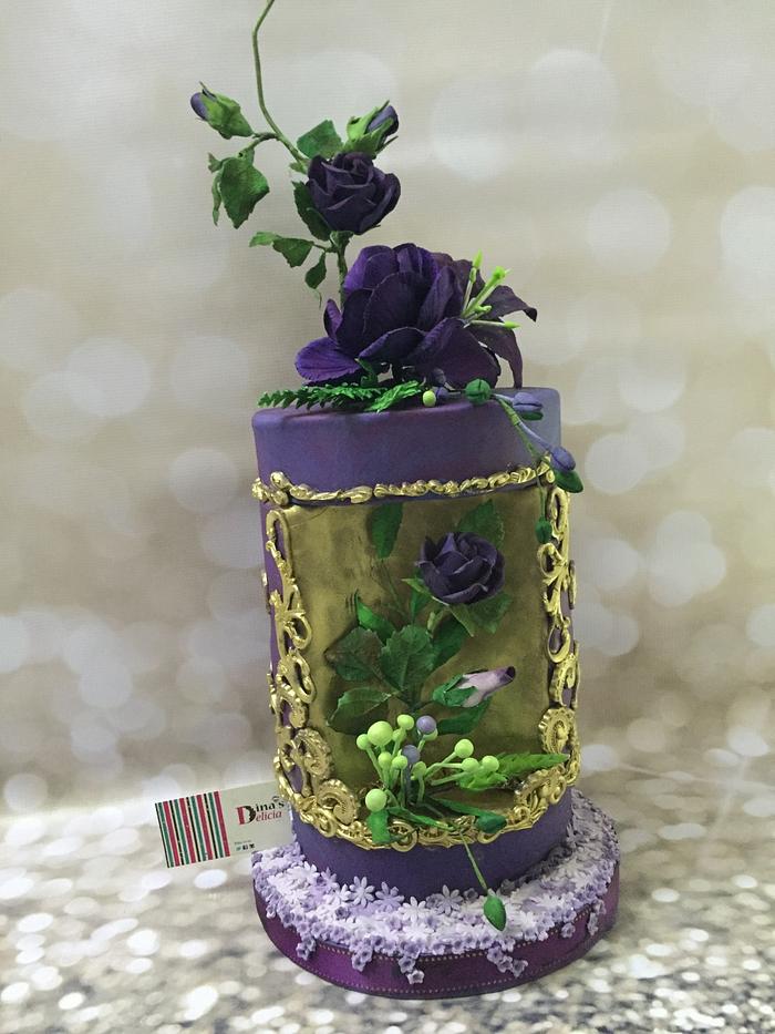 Purple wedding cake 