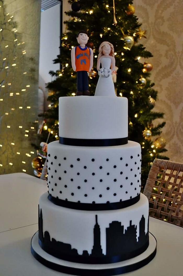 New York theme wedding cake 