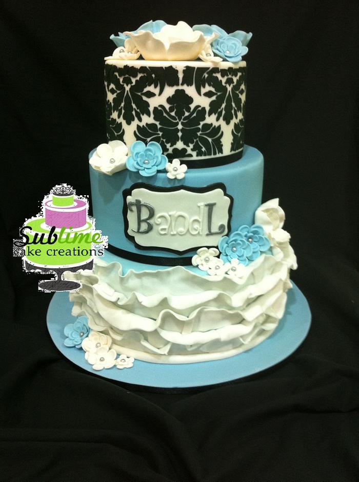 CORNFLOUR BLUE WEDDING CAKE