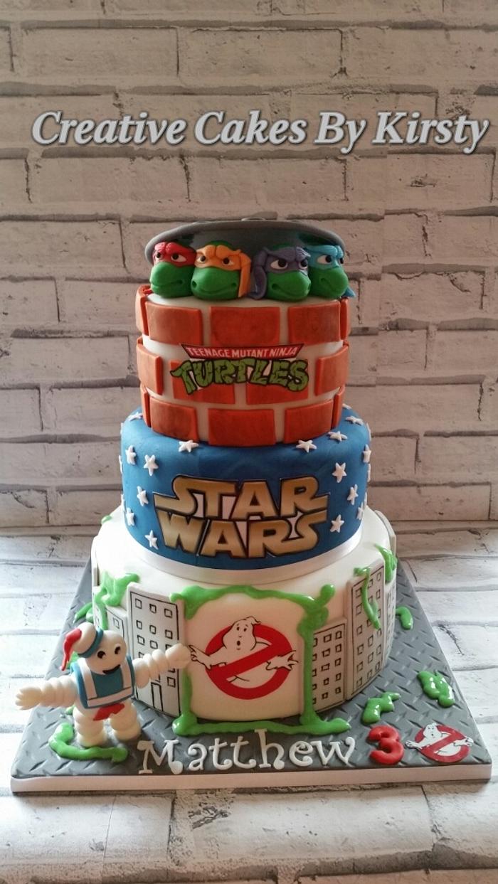 80s themed movie birthday cake 