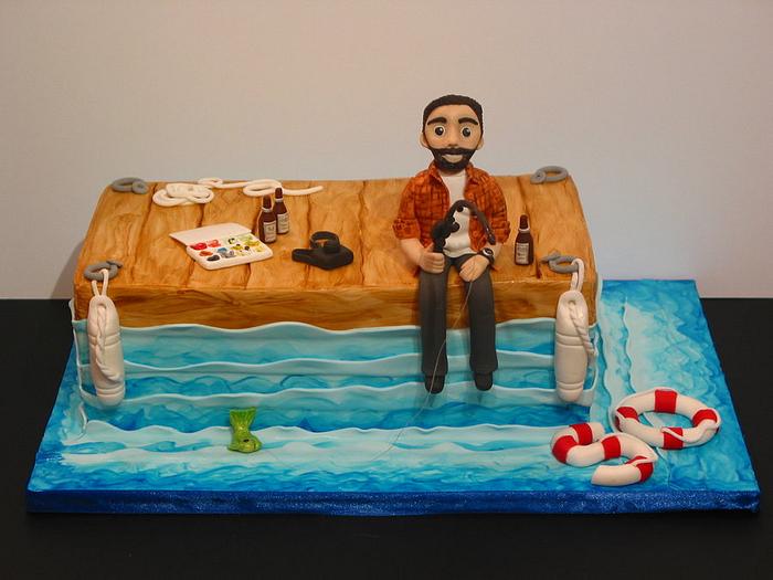 50th Birthday Cake Dock Fishing