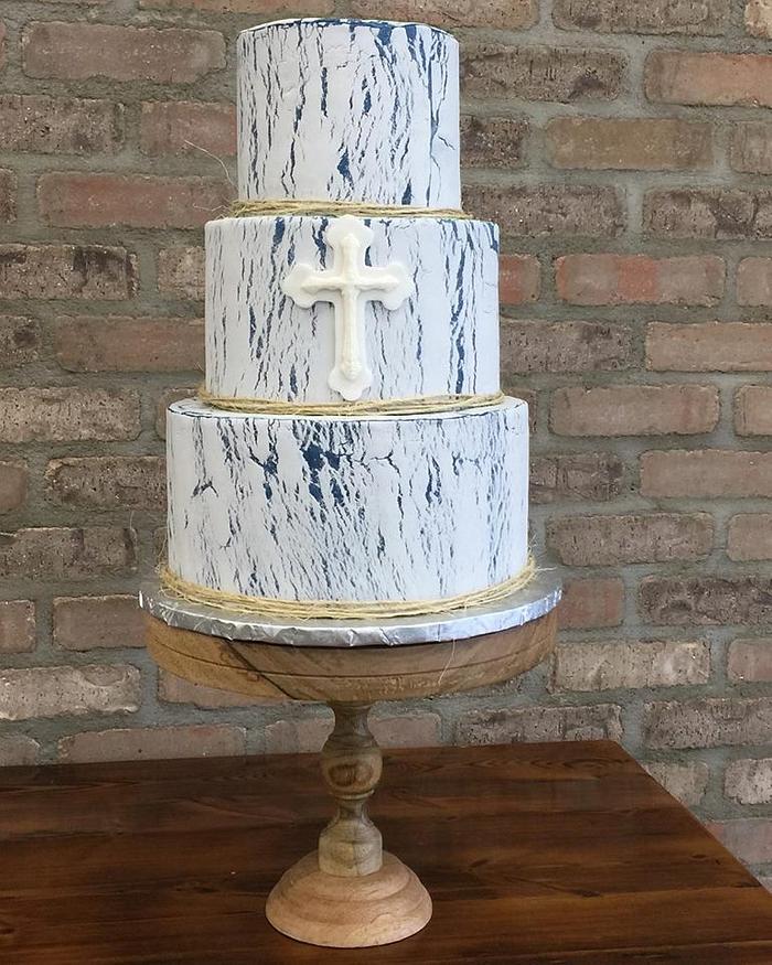 Communion Cake with Rustic and Crackle Texture  