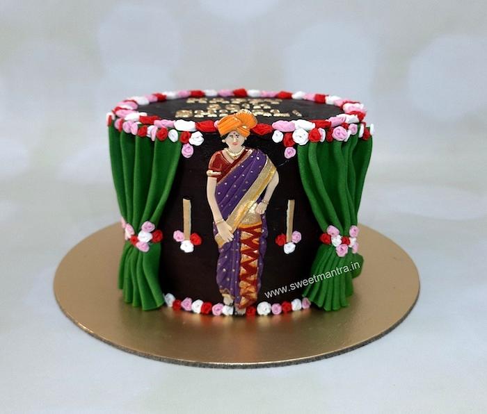 My all edible Paithani Saree Cake - Decorated Cake by - CakesDecor