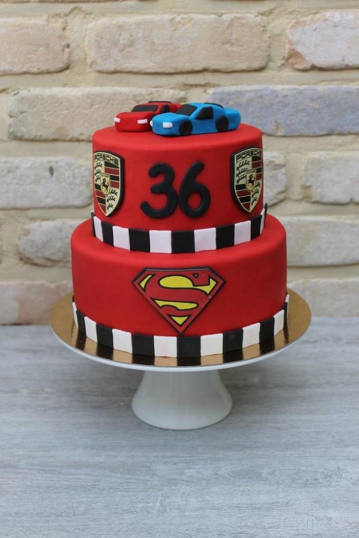 Porsche & Superdad cake 