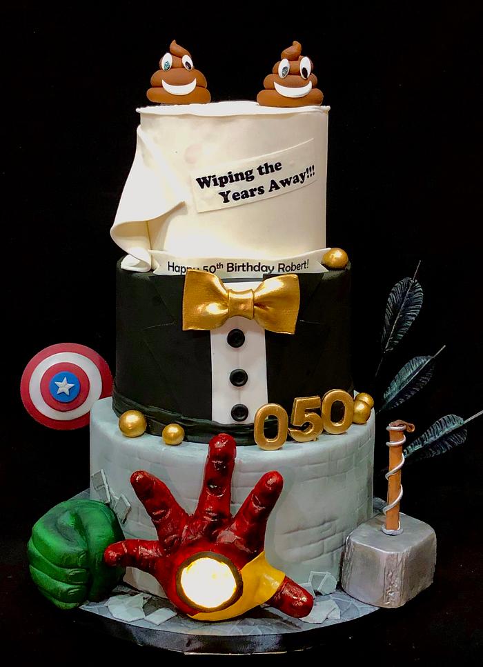 Superhero 50th birthday cake 