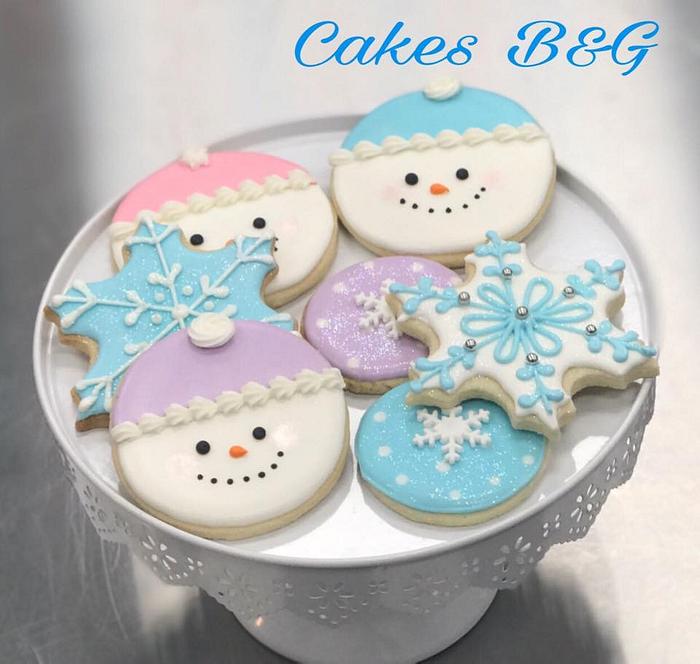 Snowman and Snowflake Cookies