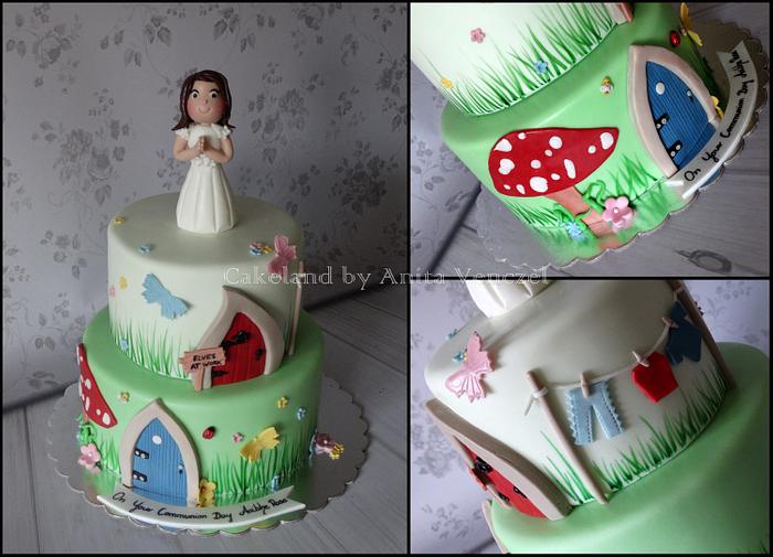 fairy door communion cake