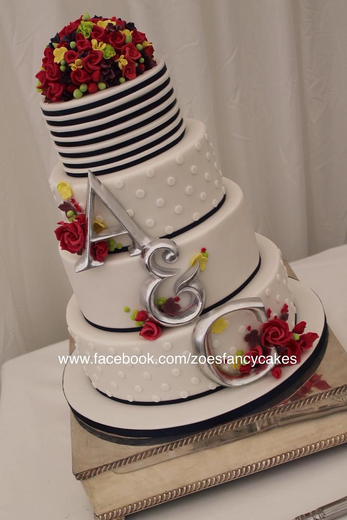 Large letters wedding cake