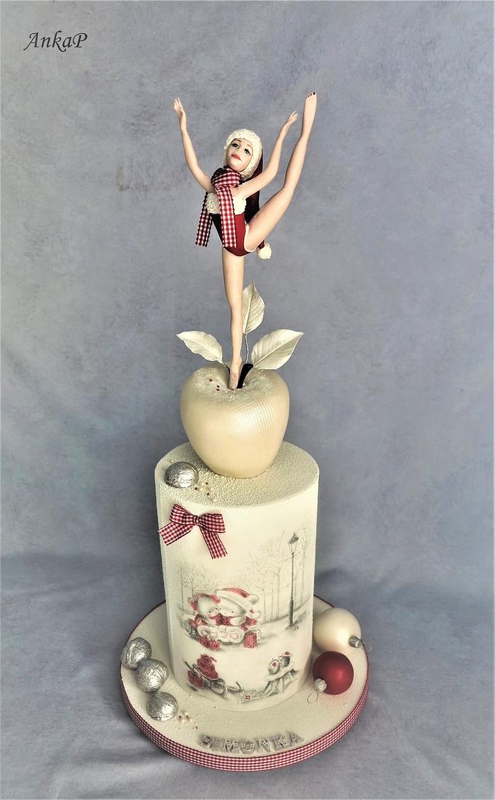 Christmas cake with gymnast