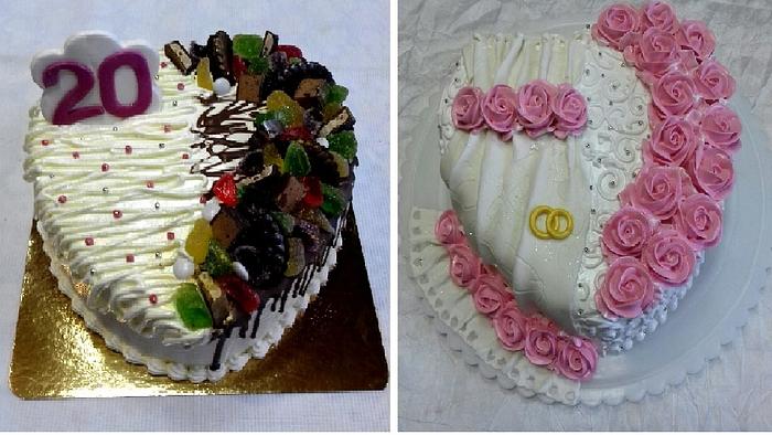 Heart Shaped Cake Decorating Ideas /Engagement Heart Shape Cake/Chocolate Heart Cake Design