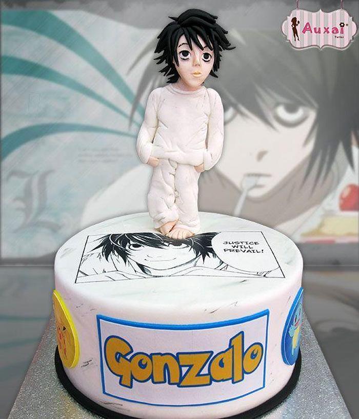 Manga character L cake