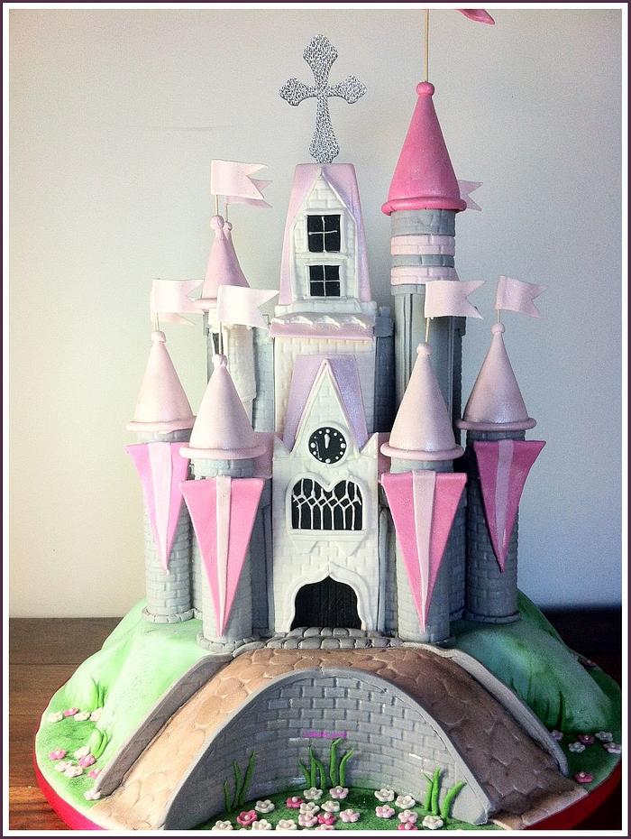 Disney Castle Christening Cake