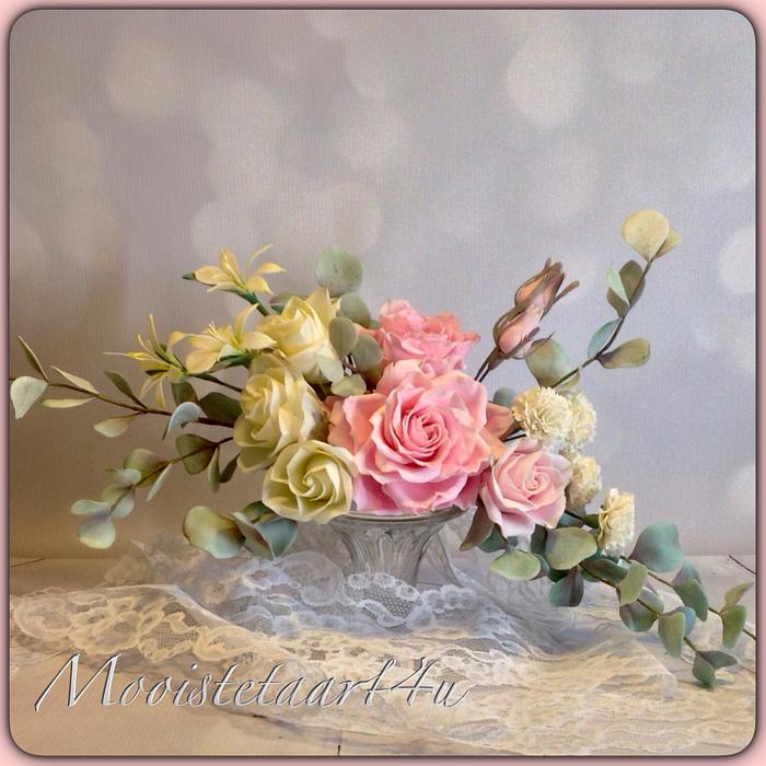 Romantic bridal bouquet of cold porselain...