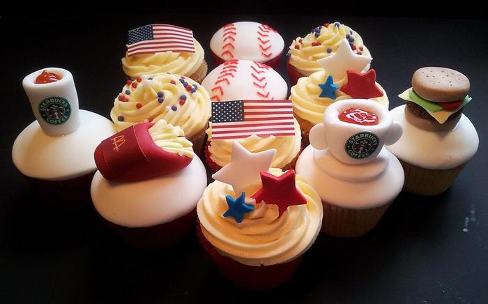 America Themed Cupcakes