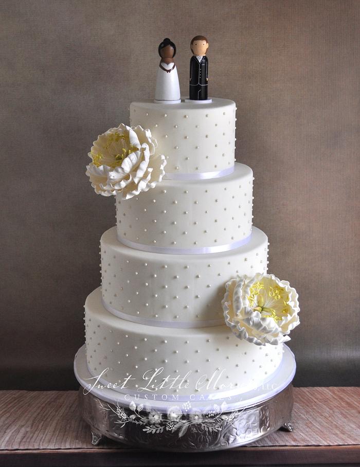 Classic Swiss Dot Wedding Cake
