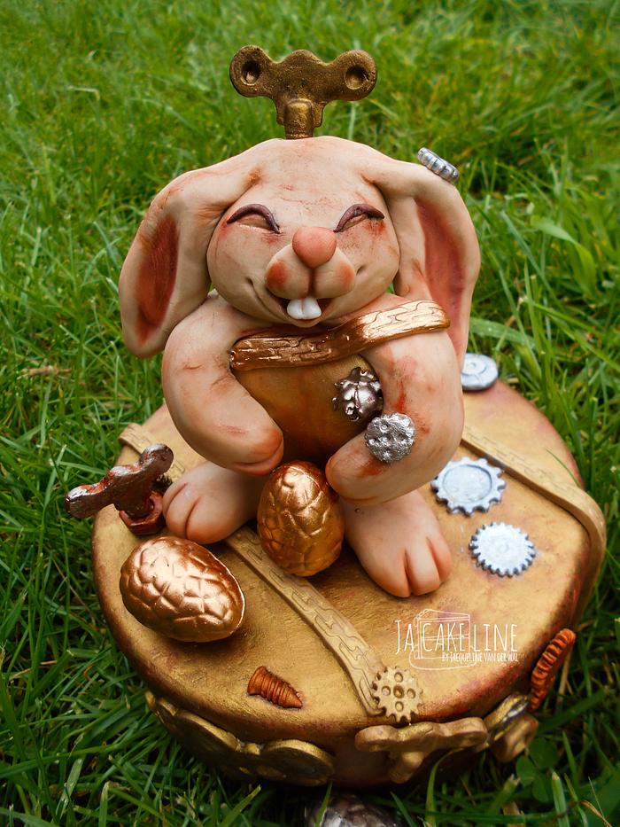 Fondant Cake Topper Sweet  Easter Collaboration - steampunk bunny