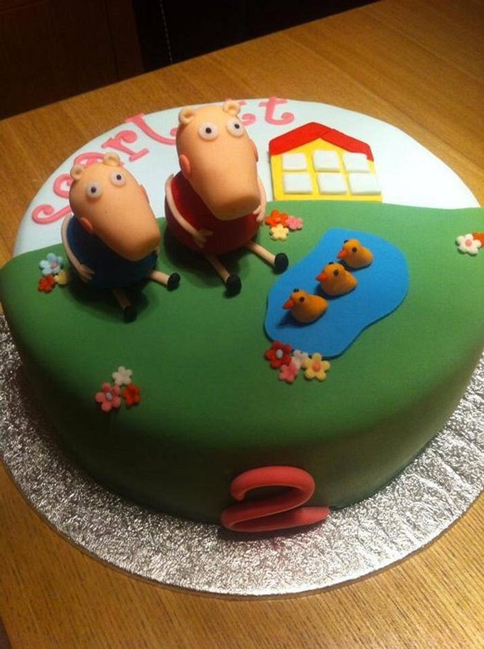 Peppa Pig and George birthday cake