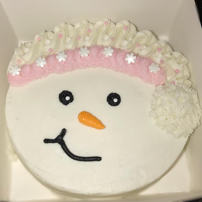 Snow woman :) face cake 