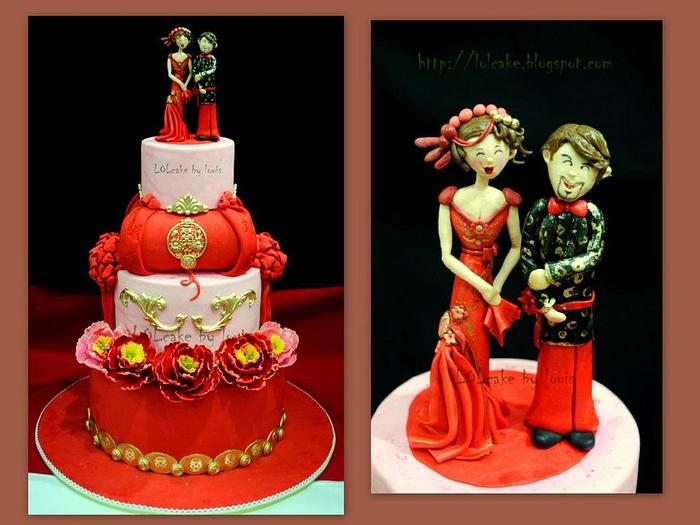 Oriental Wedding Cake With Fashionista Topper