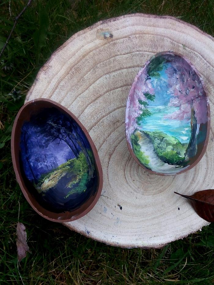 Painted chocolate egg.