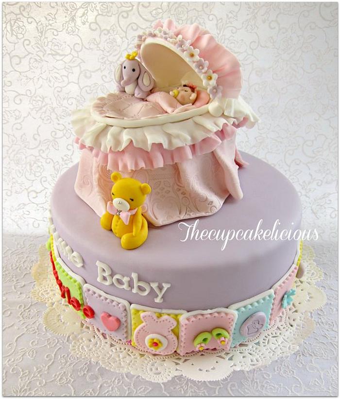 Sweet Lullaby Baby Girl Cake