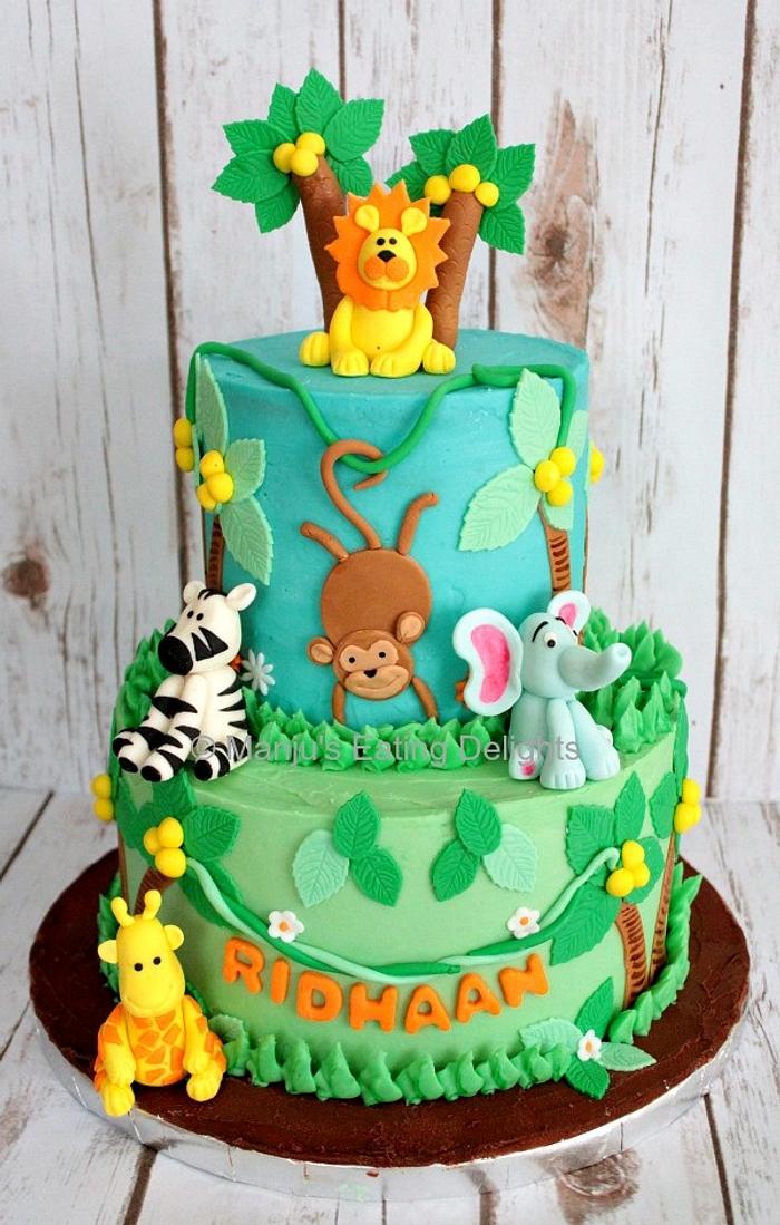 Jungle Animals themed Cake