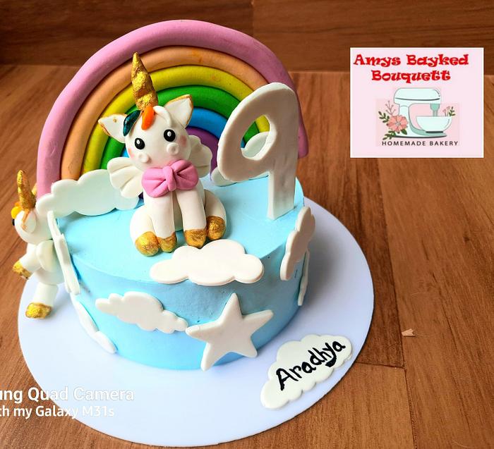 Unicorn theme cake