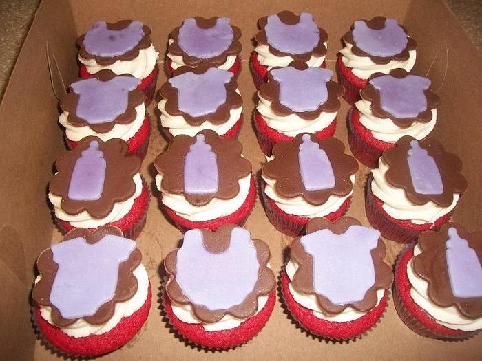 Lavender and Chocolate Baby Shower Cupcakes
