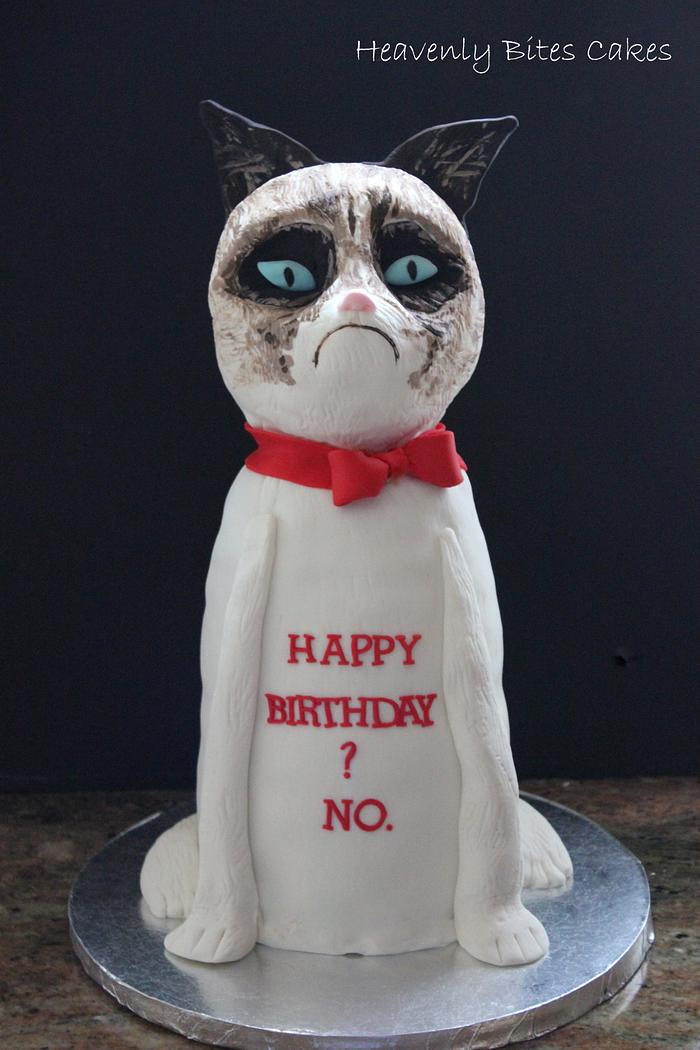 Grumpy Cat Happy Birthday No Decorated Cake By Tara Cakesdecor