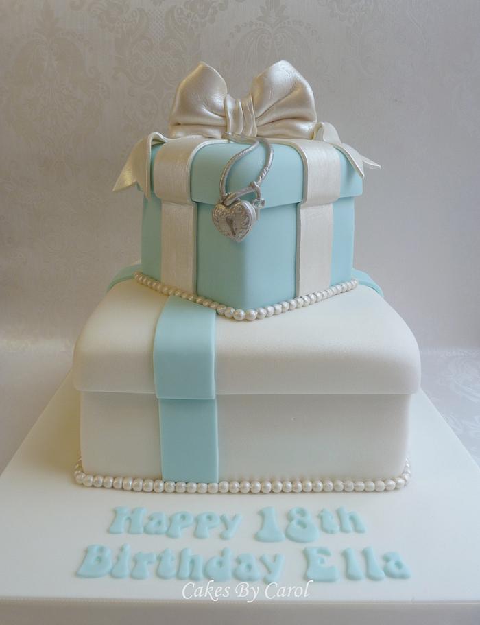 Tiffany inspired Bow box cake