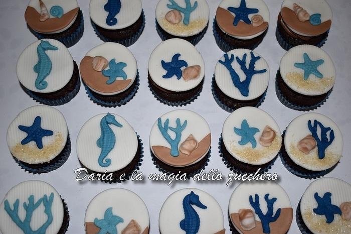 Sea themed cupcakes