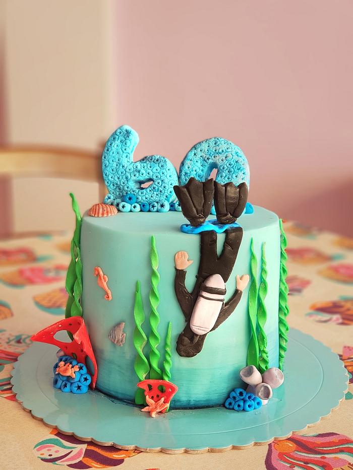 Scuba diving mini cake!