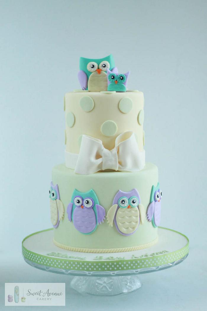 Owl baby cake