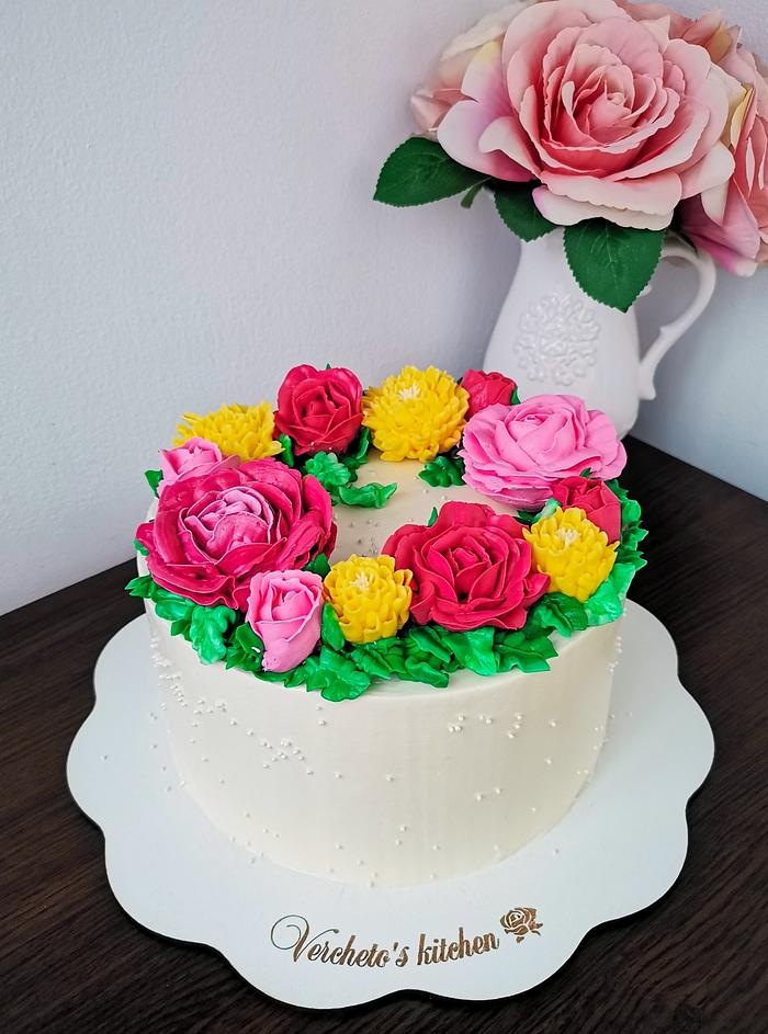 Flower bouquet cake 