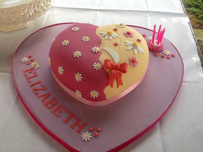 Heart Birthday cake