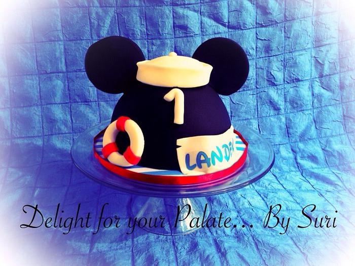 Mickey Mouse Nautical Smash Cake 