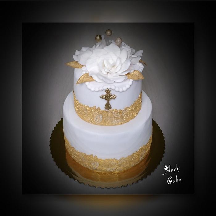 First holly communion cake