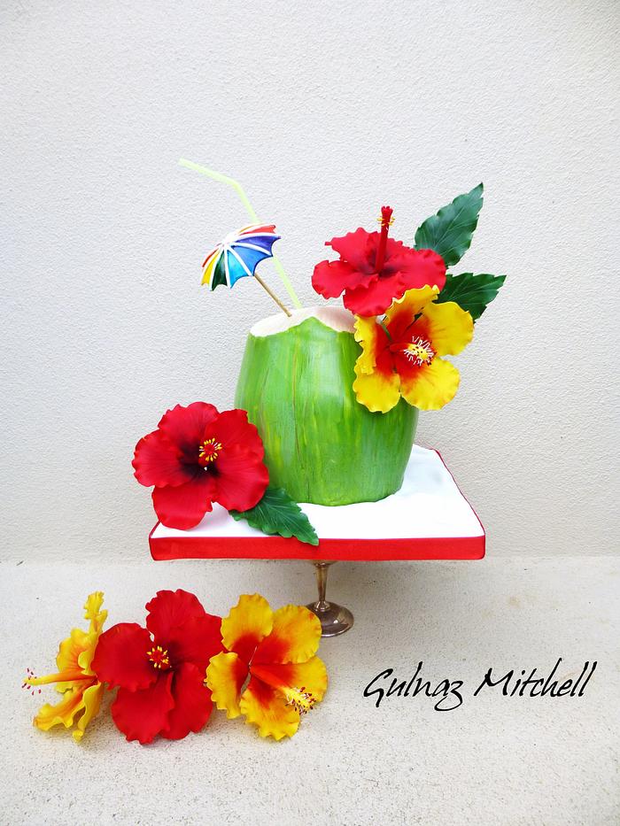 Mother's Day Collaboration cake. "Hibiscus in Paradise"