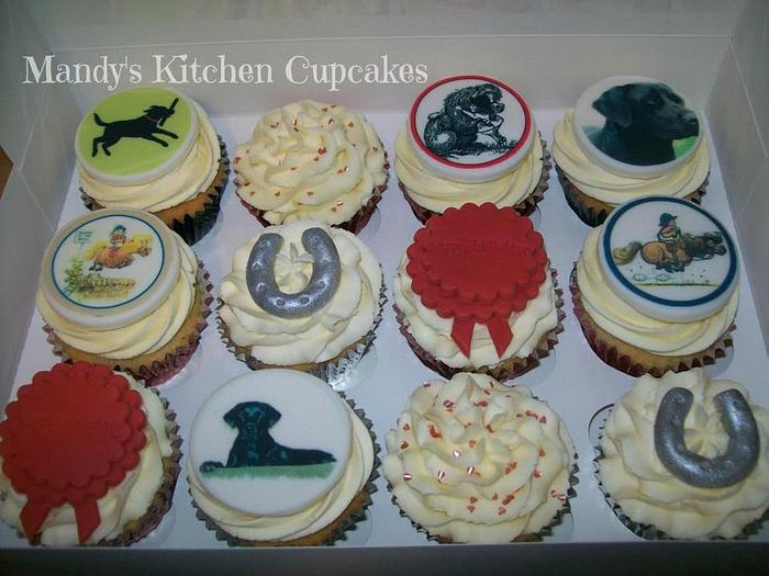 Pony & Black Labrador themed Cupcakes 