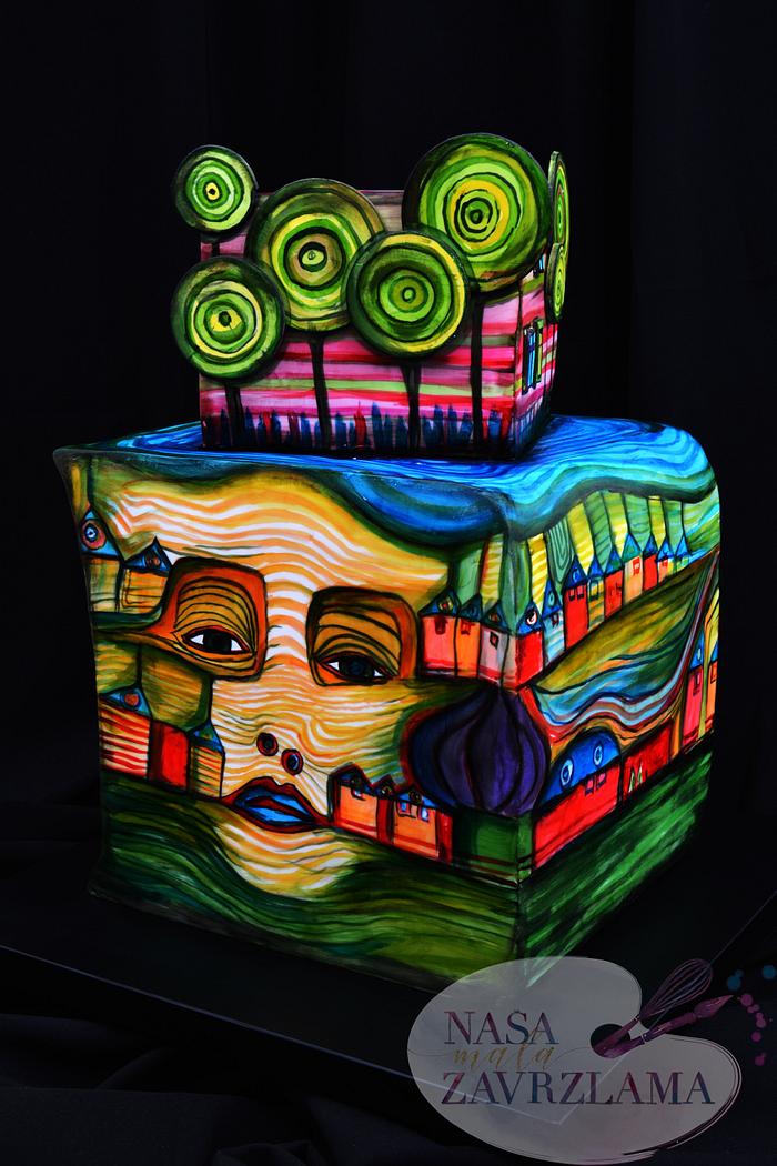 Hundertwasser Painted Cake