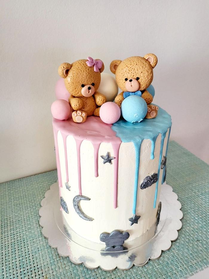 Cake for twin babies - Decorated Cake by Jenny's cakes - CakesDecor